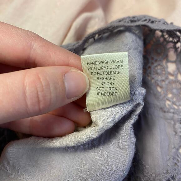 Aratta Stitch Fix Blush Ombre Lace Hem Tank Top Women’s Small Split Back Boho - Picture 6 of 7